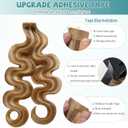 Tape in Hair Extensions Human Hair Balayage Blonde Curly Wavy Tape in Extensions Strawberry Blonde Highlighted 613 Blonde 16 Inch Seamless Invisible Skin Weft 30G for Wedding 20Pcs