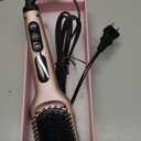 MEGAWISE Pro Ceramic Ionic Hair Straightener Brush for Home Salon | MCH Fast 20s Heating Tech with Auto-Off Safety | Anti-Scald with Universal Dual Voltage | Rotatable Power Cord (Black)