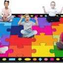 Booooom Jackson Classroom Rug Elementary Puzzle, 9'x12' Large Classroom Carpet Preschool Seating Rugs for School, Preschool Rug with Non-Slip Backing, 24 Seats, 0.2" Thick, 9' x 11'11"
