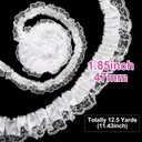 12.5 Yards Ruffle Organza White Lace Trim 2 Layer Pleated Satin Lace Ribbon 4.7cm Laces Edge Ruffle Trim for Sewing Clothes Dress Home Decor Wedding
