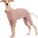 Dog Sweaters for Small Dogs Girls Boys, Striped Pet Sweaters for Fall Winter Dog Clothes, Turtleneck Pullover Knitwear for Small Medium Large Dogs (Light Pink, XL)