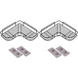 Bathroom Corner Shelf Shower Rack, Non-Hole Shower Rack Storage Racks and Shelves (Black)