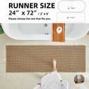 TYUU Waffle Runner Rug Bathroom, Long Boho Bathroom Rugs Non Slip Washable Super Absorbent Quick Dry Farmhouse Bath Mat, 72"x24" Khaki