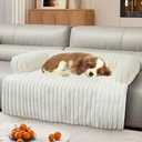 Wn's Day Luxurious Dog Couch Bed, Washable Calming Dog Couch Cover, Removable Couch Protector for Dogs, Waterproof Sofa Bed, Pet Bed Mats for Couch, Pet Couch Covers for Sofa(White, L)