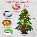 CCINEE Christmas Felt Tree, 3.5ft DIY Felt Xmas Tree with LED Lights 40pcs Detachable Ornaments for Kids Gifts Christmas Wall Door Hanging Decorations