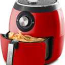 Dash Deluxe Air Fryer - Adjustable Temperature Control & Auto Shut-Off Feature - AirCrisp Technology - Spacious Nonstick Basket - 1700 Watt - 6 Quarts - Red