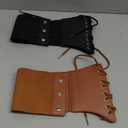 JASGOOD 2 Pack Womens Elastic Costume Waist Belt Lace-up Tied Waspie Corset Belts for Women Corset Belt (Fit Waist Size 33"-37", Black+brown)