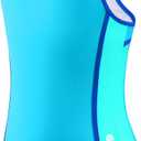 G Gradual Girl's One Piece Swimsuits Racerback Kids Bathing Suit Modest Swimwear for Girl Athletic Competition 7-16Y (Blue, S)