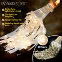 100PCS Light up Wedding Wands with Ribbons & Bells, Romantic Sparkle with Three Light Modes, Light up Wands for Wedding Send off, New Year, Birthday Party, Parties, and Celebrations
