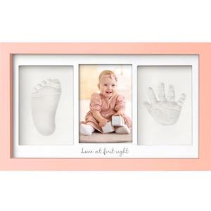 KeaBabies Baby Hand and Footprint Kit - Clay Handprint Keepsake Frame, Newborn Nursery Picture Frame, Personalized New Mom Gifts for Baby First Christmas Shower (Sweet Pink)