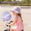 Zando 2 Pack UPF 50+ Kids Sun Hat Baby Beach Bucket Hats for Summer Swim (XS)