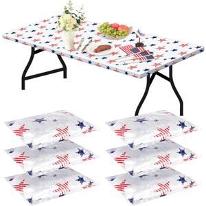 Boao 6 Pcs 4th of July Picnic Table Cover 72 x 30 Inch for 6 ft Tables Independence Day Disposable Table Cloth with Elastic Fitted Rectangle Waterproof for Memorial Day Patriotic Party Supplies Boao 6 Pcs 4th of July Picnic Table Cover 72 x 30 Inch for 6 ft Tables Independence Day Disposable Table Cloth with Elastic Fitted Rectangle Waterproof for Memorial Day Patriotic Party Supplies