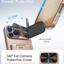 BXYJY for iPhone 17 Pro Wallet Case with Camera Cover Stand, Card Holder (3-5 Cards), Military Grade Drop Protection, Heavy Duty Women Men Phone Case for iPhone 17 Pro 6.3" 2025, Rose Gold