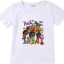 Toddler Boys Girls Halloween Shirt Halloween Boo Shirts Skeleton Dance Pumpkin Truck Shirts Cute Ghost Tee Tops (White)