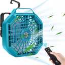 Choerinton Portable Camping Fan Compatible with Makita 18V Battery Personal Battery Powered Fans Tent Fans with Hanging Hook, Remote, 180LM LED Light,3 Speed for Tent RV Bed Trip Job Site(Tool Only)