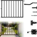 38" H x 48" W Steel Deck Gate Kit with Hinges and Latch Cuttable Outdoor Gate for Deck, Patio, Yard and Residential Garden