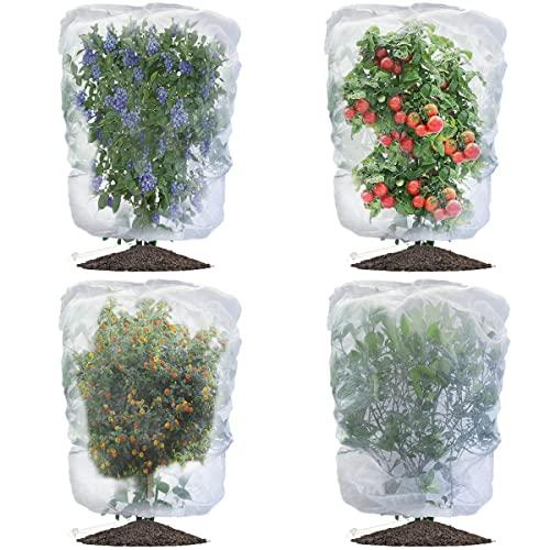 Evoio Bird Netting for Garden Blueberry Bushes Fruit Tree Netting Cover Plant Protection Mesh Bags with Drawstring, 3 Pack 2.3 x 3.5 ft Shrubs Bush Tomato Strawberry Berry Barrier Protectors Net