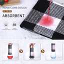 Mordimy 100% Cotton Waffle Weave Kitchen Towels, 13 x 28 Inches, Super Soft and Absorbent Buffalo Check Dish Towels for Drying Dishes, 4-Pack, Black & White