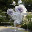 Giant Artificial Flower Decor,Oversized Gradient Organza Flower with Bendable Stem,DIY Shape Fake Flower Sculpture with Heavy Base for Wedding,Event,Party & Photo Backdrop,Store Display(purple)