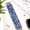 JR.DM Natural Stone Beaded Bracelet Bands Women Compatible with Apple Watch 42mm(S3/2/1) 44mm 45mm 46mm 49mm Comfort Cool Elastic Strap Replacement for iWatch Series 11/10/9/8/SE/7/6/5/4/3/2/1/Ultra