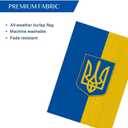 2 x WENWELL Ukraine Garden Flag Double Sided,Burlap Ukrainian Trident Flags 12 x 18 inch,Support Ukranian House flag Small,Ukrain Banner Weather Proof Outdoor Decor for Yard,Lawn,Farmhouse (bule yellow)
