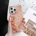 3 x Jmltech Edge Case for iPhone 15 Pro - Shockproof Glitter Bling Slim Soft Silicone Gel Flexible Protective Phone Case (Rose Gold Leopard)