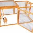 Large Chicken Coop Run Box, Waterproof Outdoor Coop, Acrylic Roof, Holds 4-6 Chickens, Wooden Duck Rabbit Cage