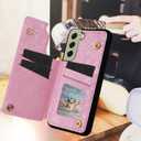 Asuwish Phone Case for Samsung Galaxy S21 FE 5G Wallet Cell Cover with Tempered Glass Screen Protector Luxury Flower Card Holder Slot Stand S 21 EF S21FE5G UW S21FE 21S G5 6.4 inch Blossoming Flowers