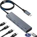 Aceele USB C Hub 10Gbps, USB 3.2 Gen 2 Hub with 4 USB-C 3.2 Ports, 100W Power Delivery, 2FT Cable High Speed USBC Multiport Splitter for MacBook Pro/Air, iMac, iPad Pro(Not Support Extend Monitor)