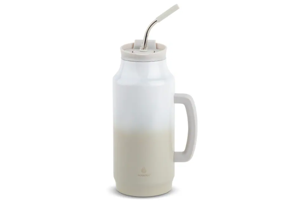 MANNA  Manna Posideon Mug - Grey, Stainless Steel Timber 64Oz White & Grey
