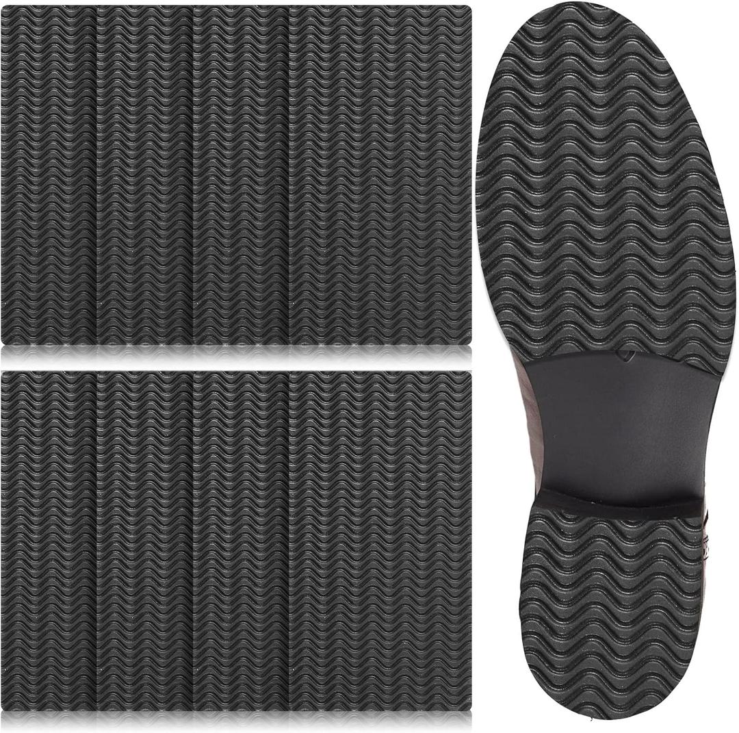 8 Pcs Shoe Grips on Bottom of Shoes No Slip Bottom Pad Self Adhesive Sole Protector Anti Slip Grips for Heel No Skid Pads for Sneakers Slippers(5.9 x 3.2 Inch,Black)