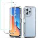 for Redmi 12 4G/Redmi 12 5G/Poco M6 Pro 5G Case with Tempered Glass Screen Protector, Crystal Clear Full Body 3 Layer Heavy Duty Protective Phone Cover for Xiaomi Redmi 12 Clear
