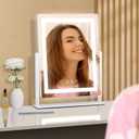 Lighted Makeup Mirror with Smart Touch, 3 Color Modes & Stepless Dimming, for Desk Bedroom Dressing Room, LED Vanity Mirror 13.2" H x 11.2" W