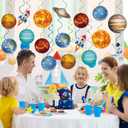 40Pcs Solar System Hanging Swirl Decorations, Outer Space Party Ceiling Hanging Swirls Space Themed Party Swirls Streamers for Space Themed Birthday Baby Shower Party Decor Supplies