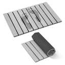 2025 New Foldable Stone Bath Mat, Super Absorbent Diatomaceous Earth Bath Mat with Non-Slip Rubber Backing, 23.4x15.4 Quick Dry Bath Stone Mat, Luxury Stone Bath Mat for Bathroom Floor, Grey