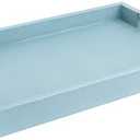 Amazon.com: Modern Elegant 18"x12" Rectangle Baby Light Blue Glossy Shagreen Faux Leather Decorative Tray Ottoman Coffee Table Perfume Living Room Kitchen Serving Tray with Silver Metal Handles by Home Redefined : Home & Kitchen