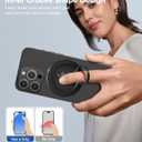 Fashionable Magnetic Phone Ring Holder for Magsafe, Magnet Finger Ring Grip Stand, Compatible with PopS0ckets MagSafe Accessories for Women iPhone 16 e, 15,14, 13, 12 11 Pro/Max/Plus, Black