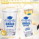 Jingmore 50 Set Graduation Acrylic Shot Glasses for 2026 Congrats Grad Party Favors, Reusable 1.2 oz Clear Shot Glasses with Round Gift Cards and Organza Bags for High School College Graduates (Blue)