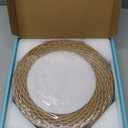 MAONAME Faux Rattan Charger Plates Set of 12, Table Chargers for Dinner Plates, 13" Round Brown Plate Chargers, Plastic Charger for Table Setting, Wedding Decor