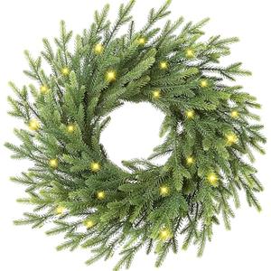 22’’ Real Touch Norfolk Pine Wreath Artificial Christmas Wreath for Front Door Green Wreaths Christmas Decorations for Winter Farmhouse Wall Indoor Outdoor Home Holiday Xmas Decor