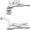 QWORK 9inch Drill Press Locking Clamp, 2 Pack, Fix Clamp, Strong Gripping Clip