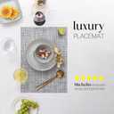 LEXMORE Placemats Set of 4 Vinyl/Plastic Woven Place Mats for Kitchen Table Indoor/Outdoor Washable Placemat Wipeable Dining Table Mats(A-Gray)