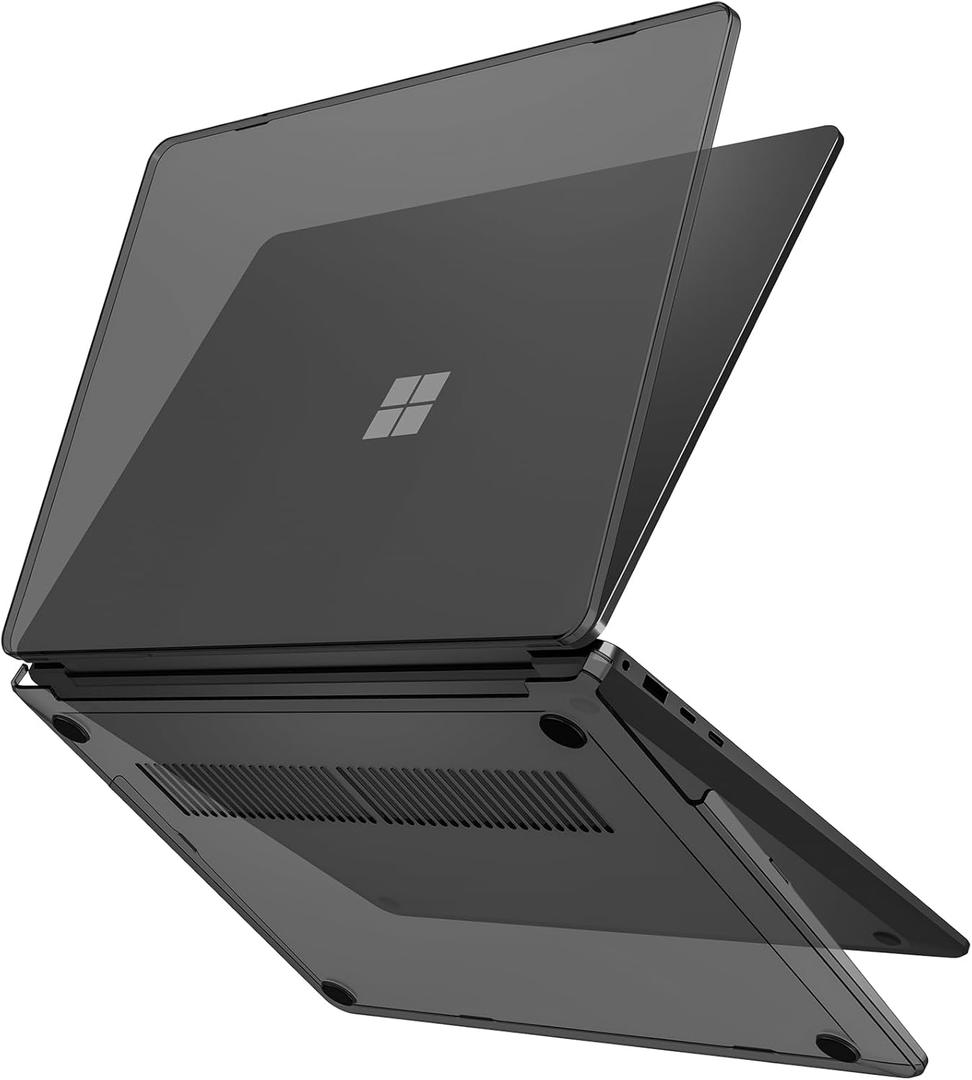 ProCase Protective Case for 15 Inch Microsoft Surface Laptop 7 2024 Release, Hard Shell Transparent Cover with Durable and Lightweight Design -Black