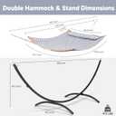 SUNCREAT Portable Outdoor Hammock with Stand, Double Hammock with Stand for Outside, Patent Pending, Gray