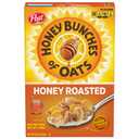 Honey Bunches of Oats Honey Roasted Breakfast Cereal with Oats and Granola Clusters, Low Fat made with Whole Grain Cereal, 12 oz Box (EXP 03/17/27)