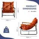 MAXYOYO Modern Accent Chair, Comfy Living Room Chair with Metal Frame, Orange, 34.6"D x 29.5"W x 29.5"H