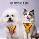 Cat Harness and Leash Set for Walking  Escape-Proof Reflective Vest for Cats and Small Dogs, Adjustable Soft Air Mesh with Pressure-Reducing Design, 4.92ft (Blue & Purple, L)