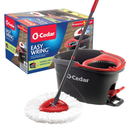 O-Cedar EasyWring Microfiber Spin Mop, Bucket Floor Cleaning System, Red, Gray, Standard