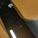 EASYSOUL Modern Glass Coffee Table, 32.68" D x 22.44" W x 15.75" H, Abstract Round Tea Tables for Living Room Home Office Industrial Cocktail Tables (Black-Brown Glass, 32.68")