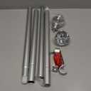 KAMANINA 1 Inch Curtain Rods 32 to 58 Inches (2.6-4.8 Feet) Silver Curtain Rods for Windows 20 to 54 Inch, Telescoping Decorative Drapery Rod with Acrylic Crystal Netted Texture Ends